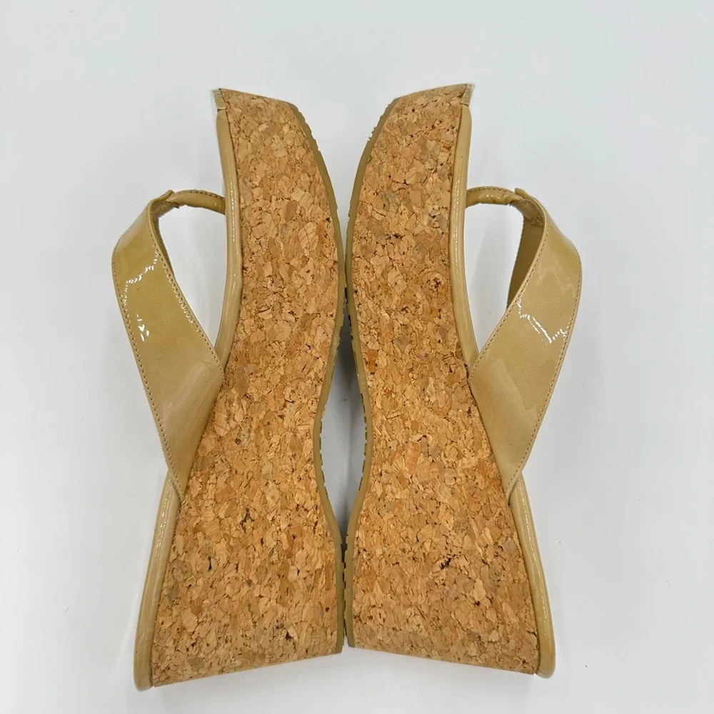 JIMMY CHOO Pathos Patent Leather Cork WEDGES‎ Yellow Women's size 8 EU 38 - Picture 8 of 12